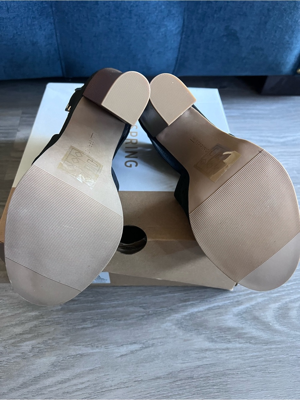 New Call It Spring Black Peep Toe Ankle Heeled Sandals - Picture 10 of 13